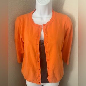 Orange Women's Sweater Cardigan